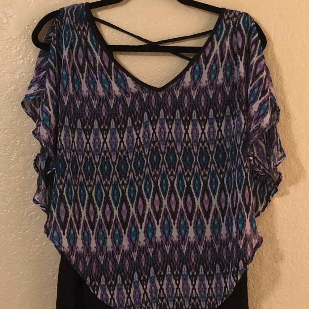 I.N. Studio | Poncho Blouse | Petite L